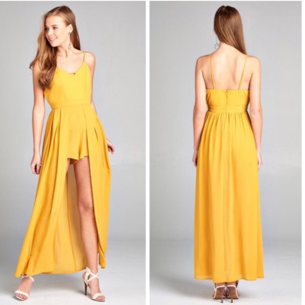 NWT Yellow Maxi Romper